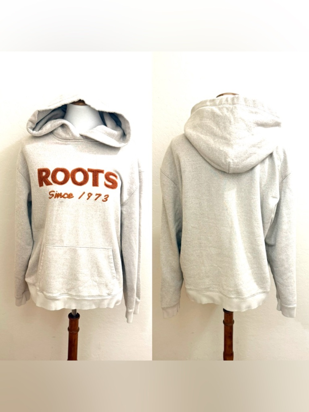 Roots Cream Hoodie with Brown Logo